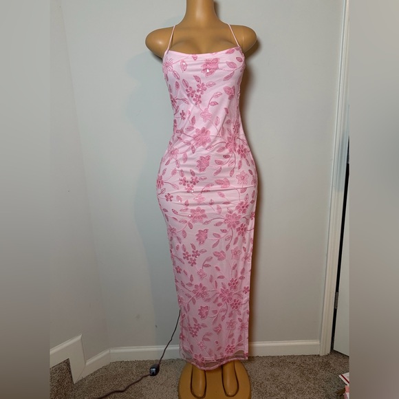Peppermayo Bright Lights Beaded Pink Maxi Dress - Picture 4 of 6